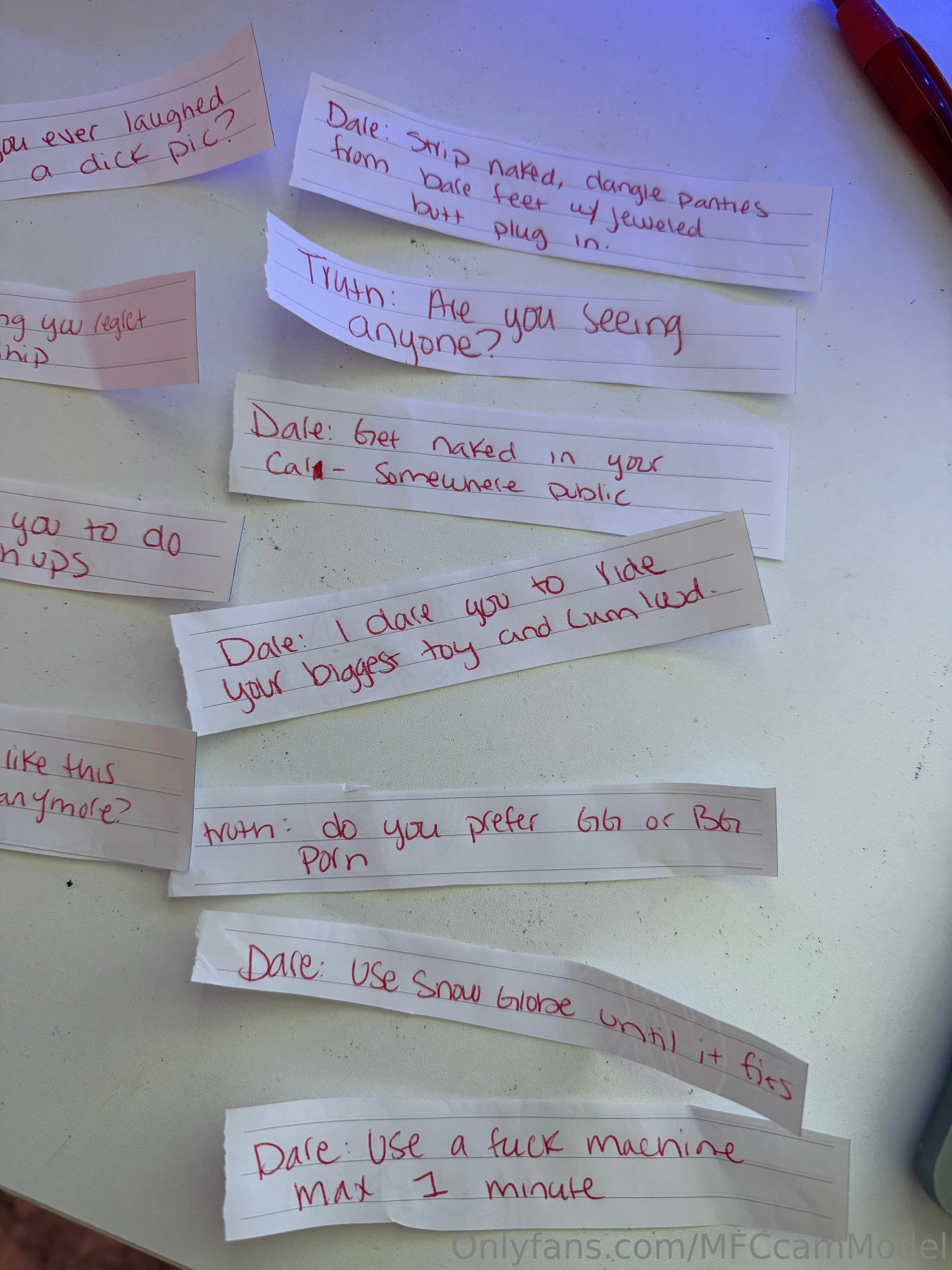 Here are some truths and dares going in!!! Drawing out 3 Today and will film and send to all who tipped! If you’d like t