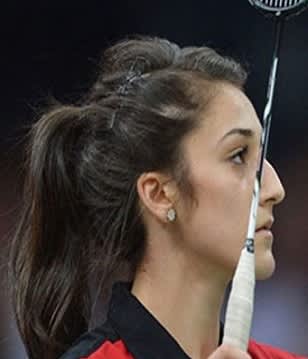 Cemre Fere competing in international badminton event