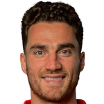 Roy Mauro focused Belgian footballer in match stance