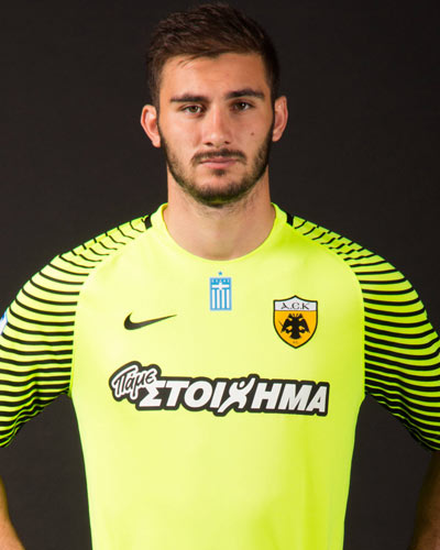 Panagiotis Dounis AEK Athens goalkeeper celebrating win
