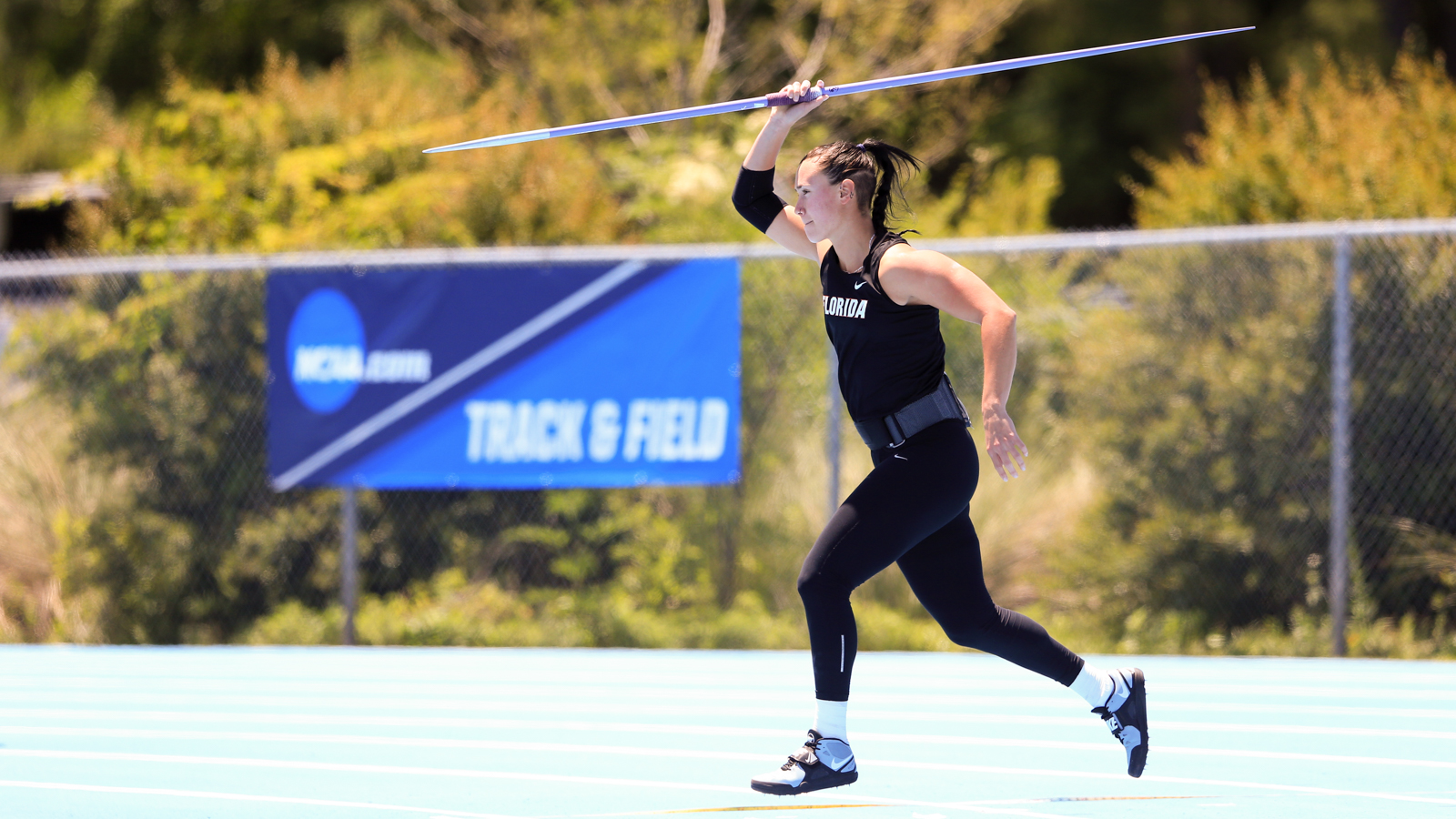 Marija Vučenović in action during a javelin throw competition