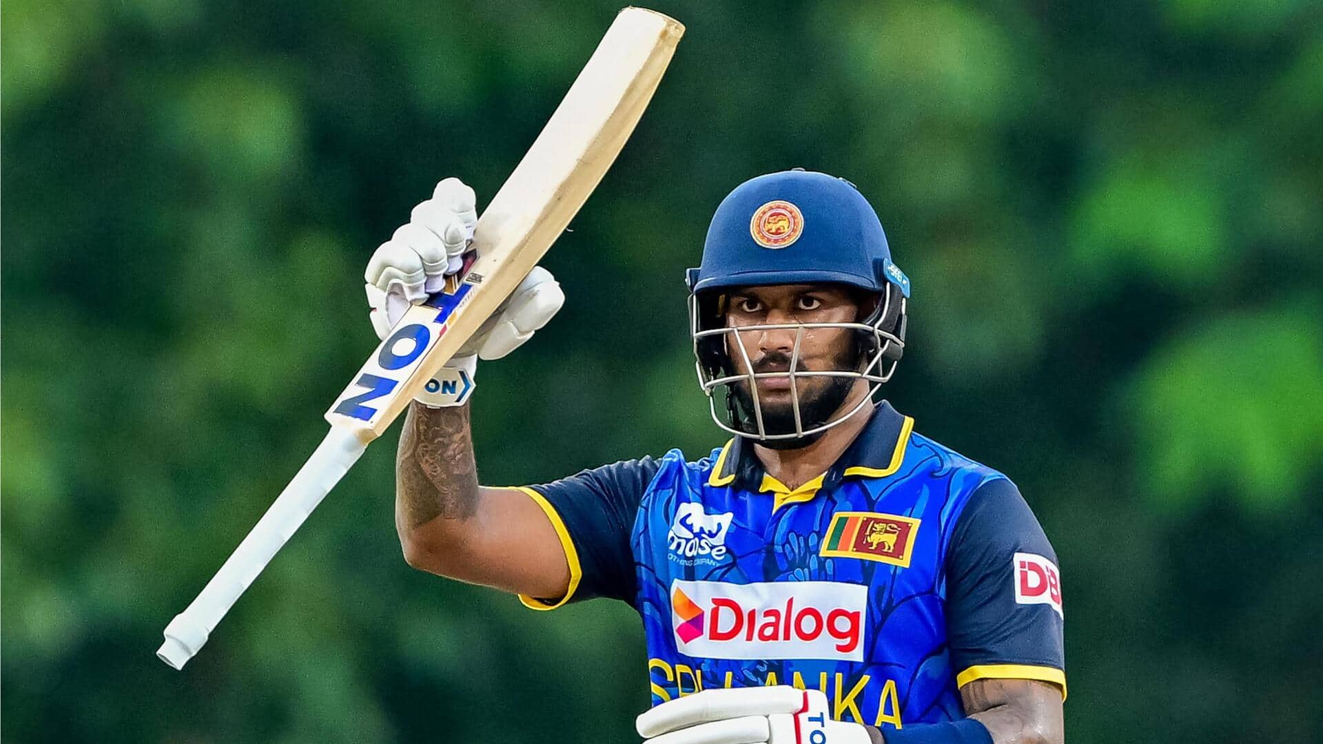 Avishka Fernando batting for Sri Lanka cricket team