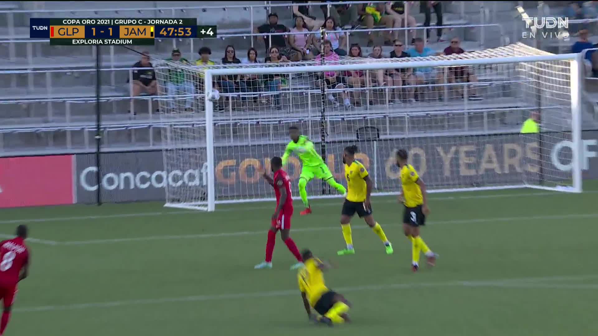 Kevin Malpon controlling midfield for Guadeloupe at 2021 Gold Cup