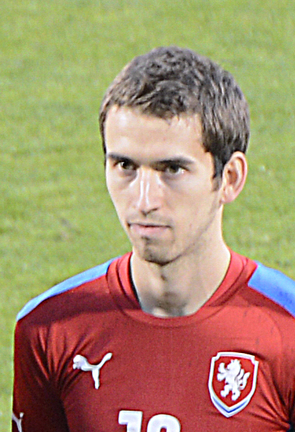 Tomáš Hořava playing for Viktoria Plzeň during a match