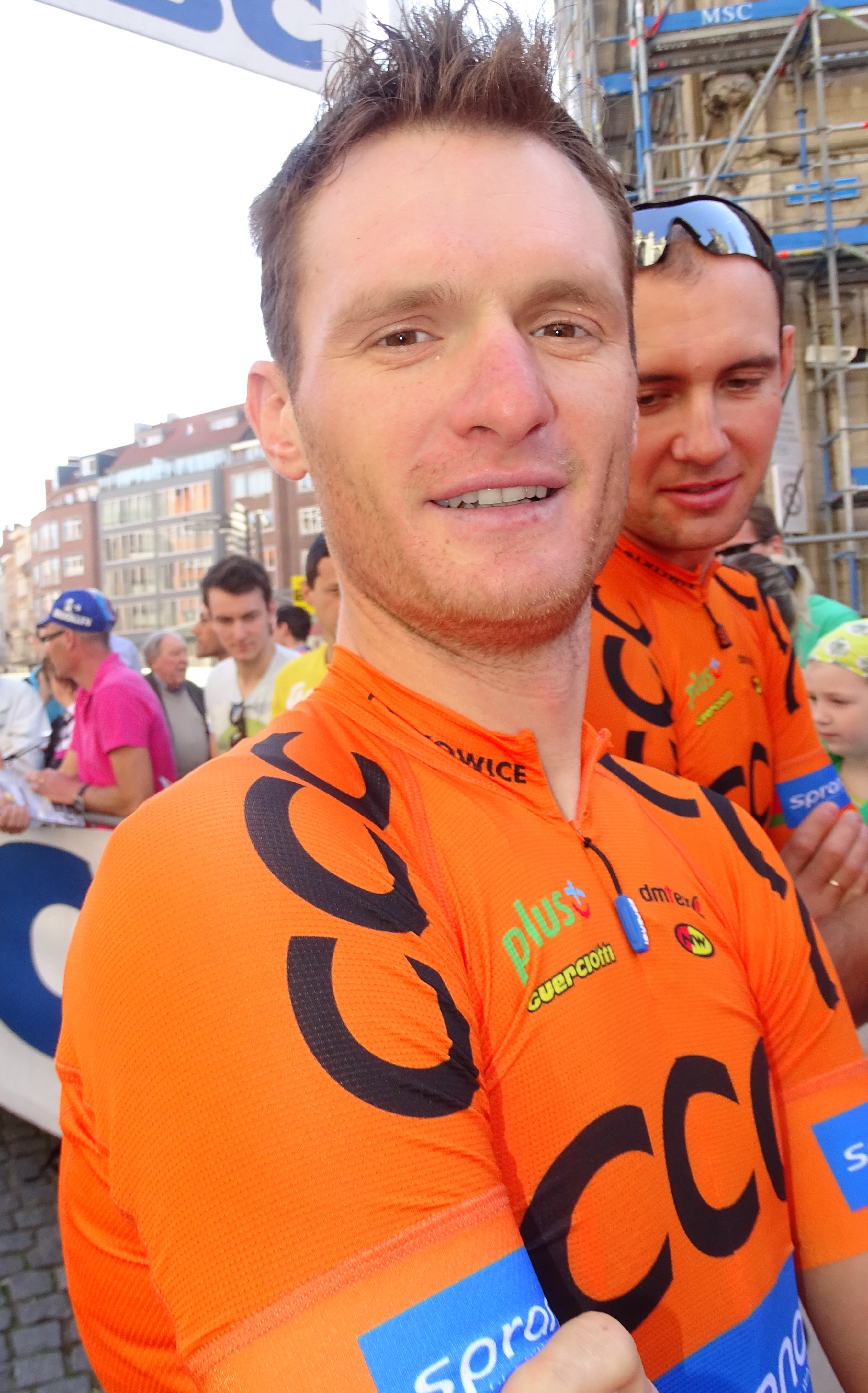 Grega Bole winning major cycling race