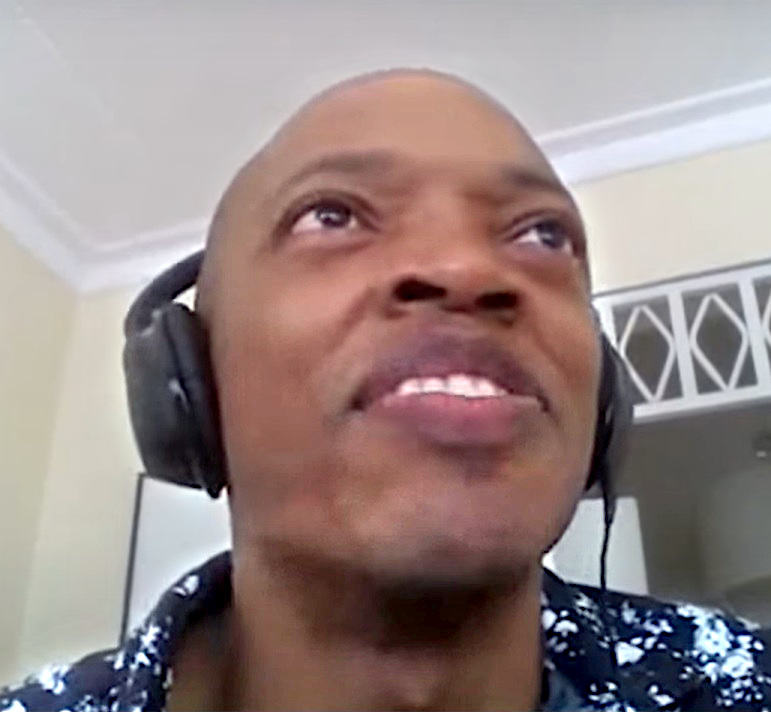 Jim Chuchu Kenyan filmmaker portrait in Nairobi studio