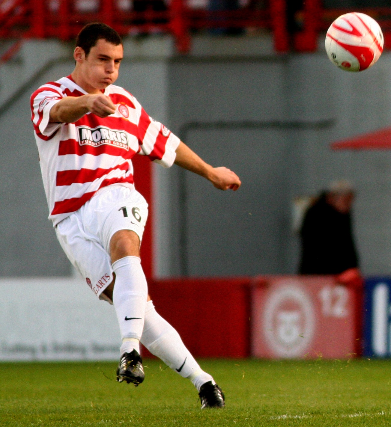 James Gibson, Scottish football player, during a match.