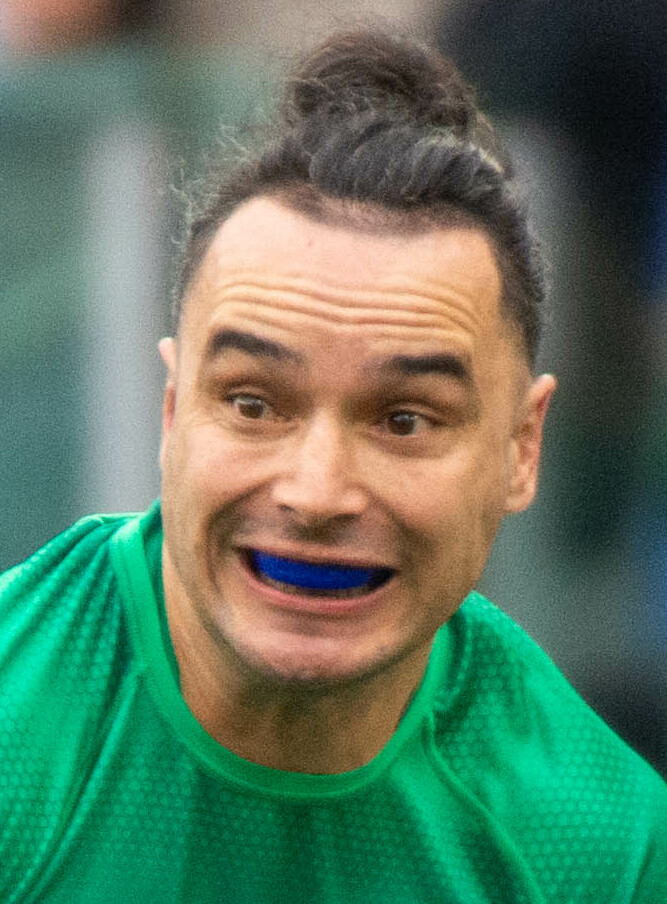 James Lowe celebrating a try for Ireland