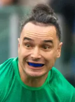 James Lowe celebrating a try for Ireland